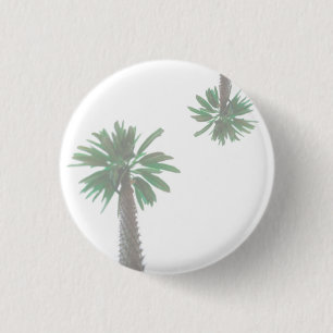 Stilisierte Palmen Pastel Green Tropical Button