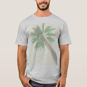 Stilisierte Palmen Pastel Green Tropical T-Shirt