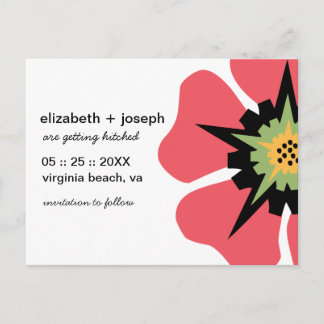 Stilisierte Pansy SAVE THE DATE Postkarte