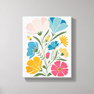 Stilisierte Peony Blossom Art Print Leinwanddruck