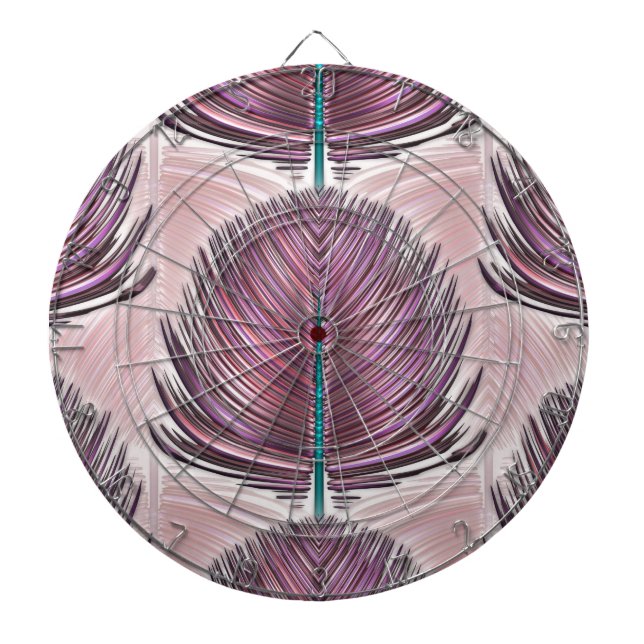 Stilisierte Pfauenfeder - rosa Dartscheibe (vorne)
