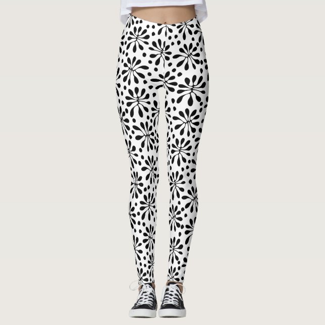 Stilisierte Pflanze Muster 20818 Leggings (Vorderseite)