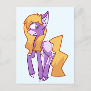 Stilisierte Pony Post Card für Lila Cartoon Postkarte