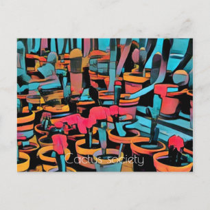 Stilisierte Postkartengesellschaft Postkarte