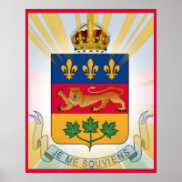 Stilisierte Quebec-Wappen-Poster