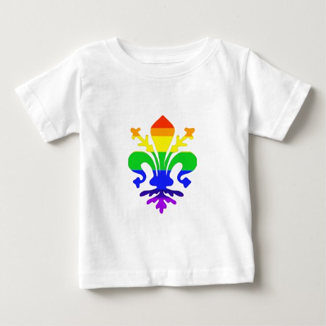 Stilisierte Rainbow-Lilie Baby T-shirt (Vorderseite)