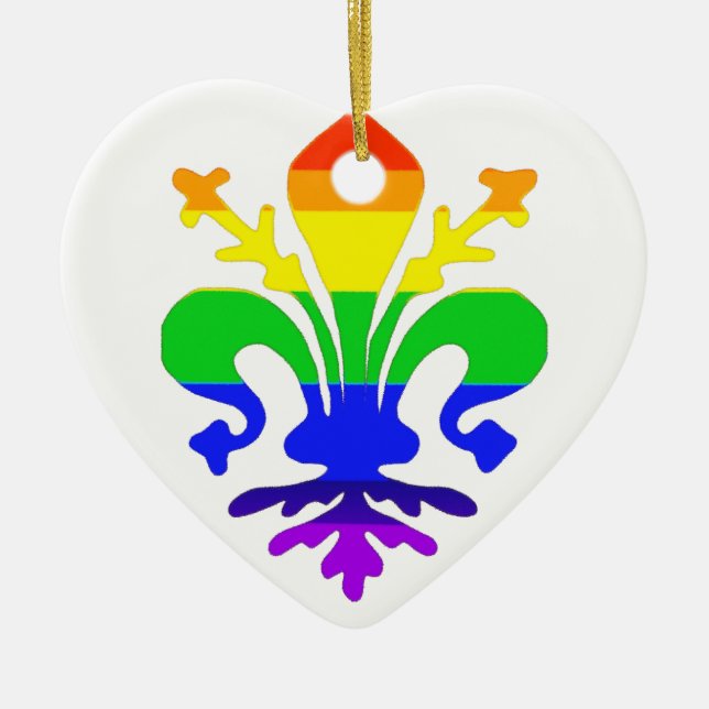 Stilisierte Rainbow-Lilie Keramikornament (Vorne)