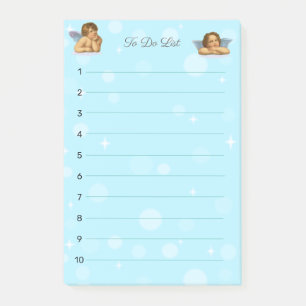Stilisierte Raphael-Cherubs und Lichtkugeln Post-it Klebezettel