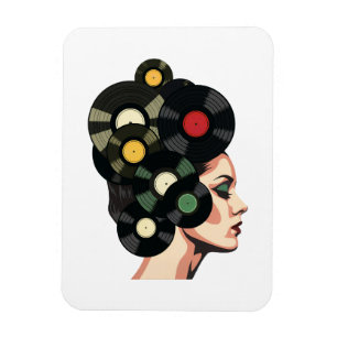 Stilisierte Retro-Vinyl-Schallplattenposter-Kunst Magnet