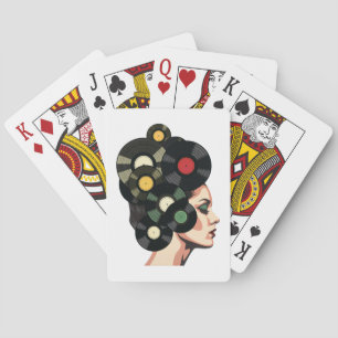Stilisierte Retro-Vinyl-Schallplattenposter-Kunst Spielkarten