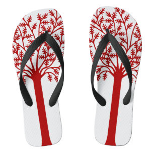 Stilisierte Rote Bäume Flip Flops