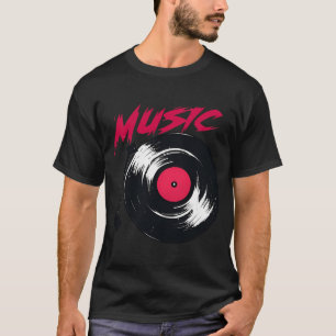 Stilisierte Schallplattenspieler-Illustration T-Shirt
