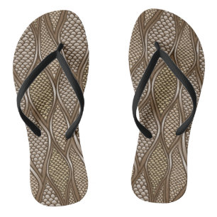 Stilisierte Schlangenhaut Flip Flops