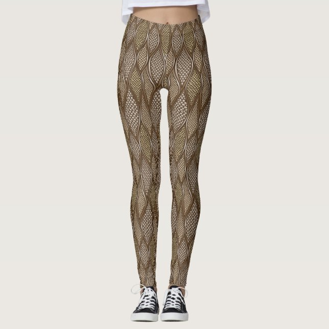 Stilisierte Schlangenhaut Leggings (Vorderseite)