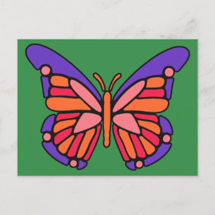 Stilisierte Schmetterlingspostkarte Postkarte