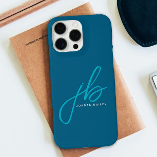 Stilisierte Schriftmonogramm-Initialen und Name iPhone 16 Pro Max Hülle