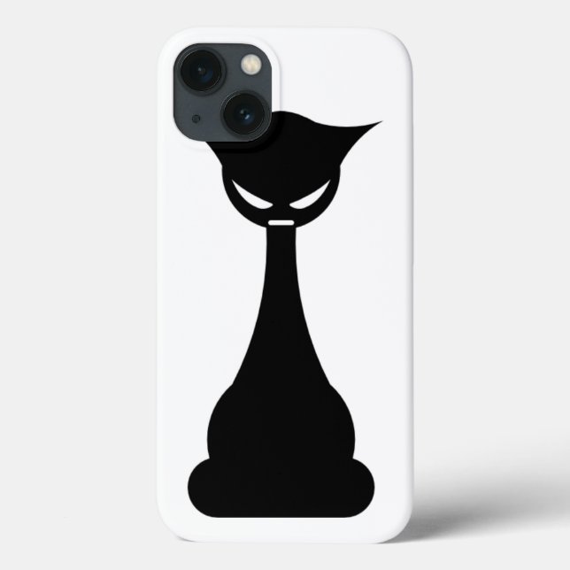 Stilisierte schwarze Katze Case-Mate iPhone Hülle (Rückseite)