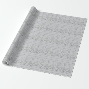 Stilisierte Silber Rein Deer Geschenkpapier