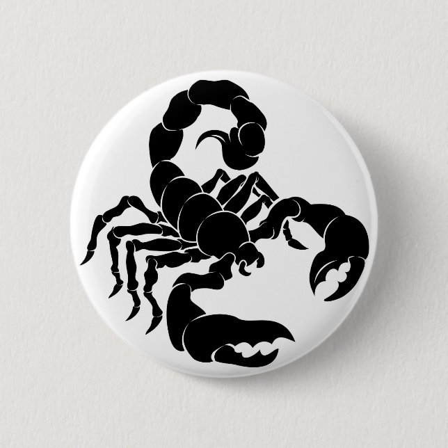 Stilisierte Skorpionsillustration Button (Vorderseite)