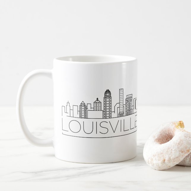 Stilisierte Skyline Louisvilles Kaffeetasse (Mit Donut)
