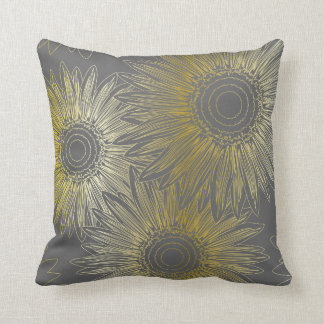 Stilisierte Sonnenblumen Kissen