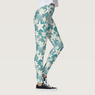 Stilisierte Sternfische & SandDollars Muster#25 ID Leggings