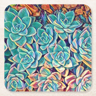Stilisierte Succulents Paper Untersetzer