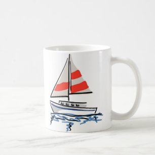 Stilisierte tropische Segelboote Tasse