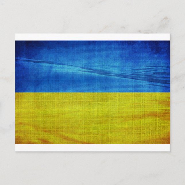Stilisierte Ukraine-Flagge Postkarte (Vorderseite)