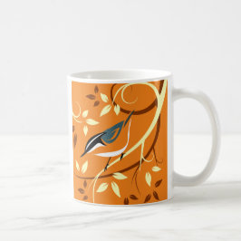 Stilisierte Vogelkunst - Nuthatch Kaffeetasse