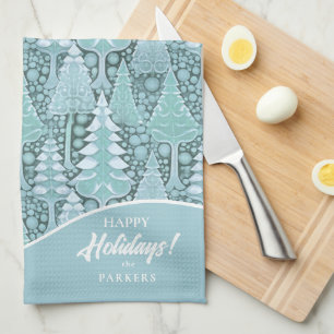 Stilisierte Weihnachtsbaumen an der Küste#6 ID1009 Geschirrtuch