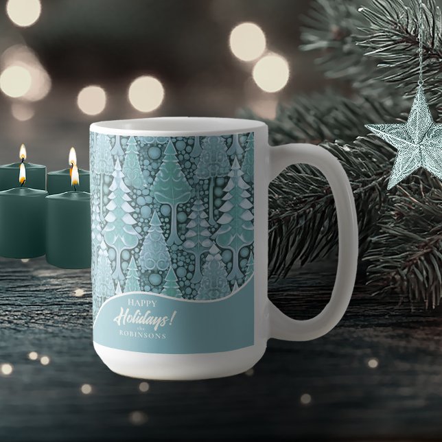 Stilisierte Weihnachtsbaumen an der Küste#6b ID100 Kaffeetasse (Von Creator hochgeladen)