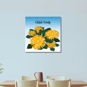 Stilisierte Wildblumen-Gelbe Löwenzahn essbare Unk Poster