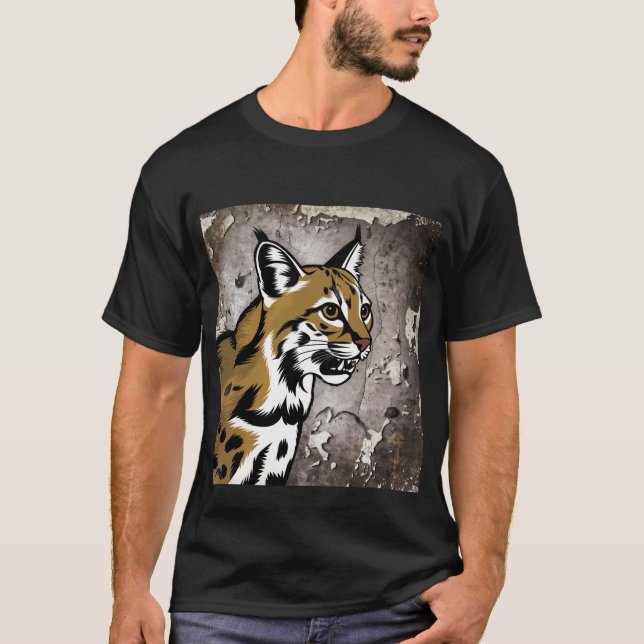 Stilisierte Wildkatze T-Shirt (Vorderseite)