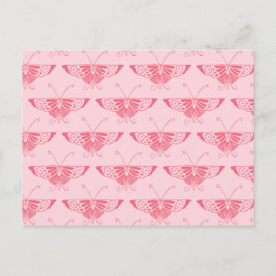 stilisierter Art Deco Schmetterling - korallenrosa Postkarte
