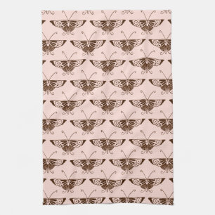 Stilisierter Art Deco Schmetterling - Schokolade u Handtuch