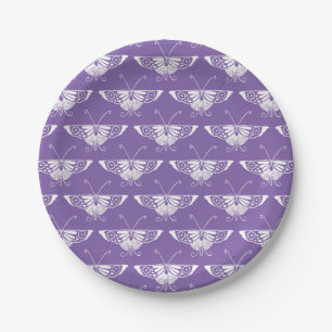 Stilisierter Art Deco Schmetterling - staubiges Li Pappteller