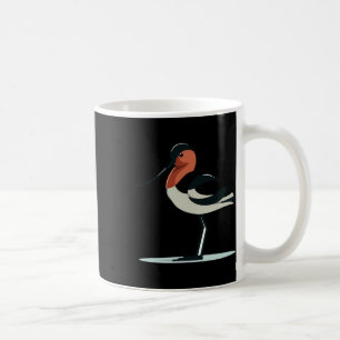 Stilisierter Avocet-Vogel mit langem Schnabel und Kaffeetasse