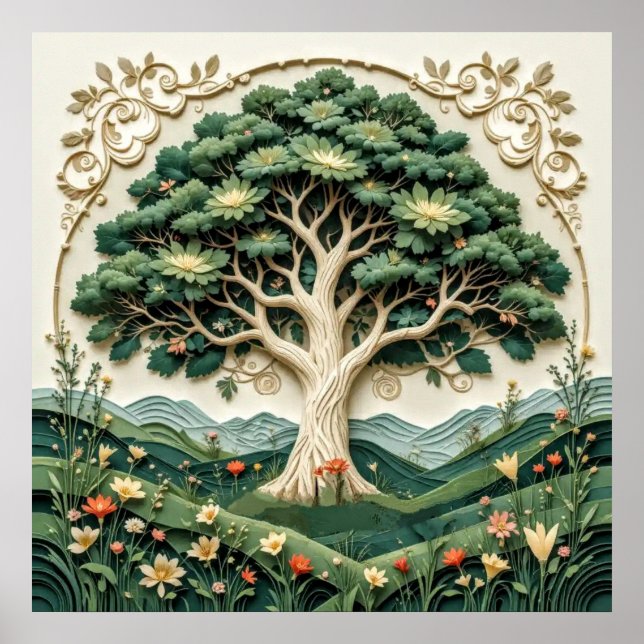 Stilisierter Baum #1 Poster (Vorne)