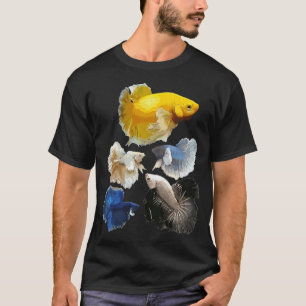 Stilisierter blauer und silberner tropischer Fisch T-Shirt