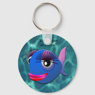 Stilisierter Blaufisch Schlüsselanhänger