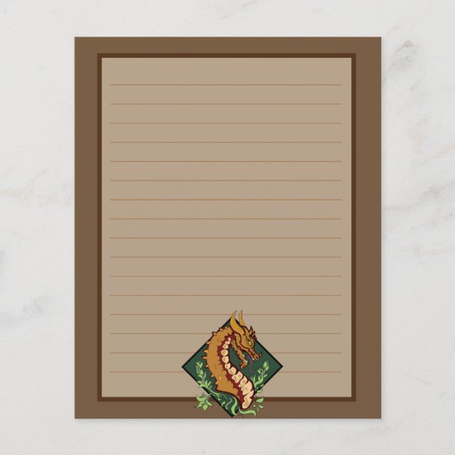 Stilisierter brauner Drache (Vorderseite)