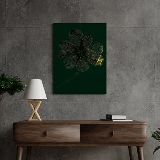 Stilisierter Charme | Vierblattklee (20 cm x 25 cm Leinwanddruck