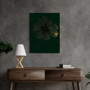Stilisierter Charme   Vierblattklee (40,6 cm x 50, Leinwanddruck
