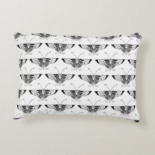 Stilisierter Deco-Schmetterling - schwarz und weiß Zierkissen