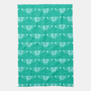 Stilisierter Deco-Schmetterling - Türkis und Aquam Handtuch