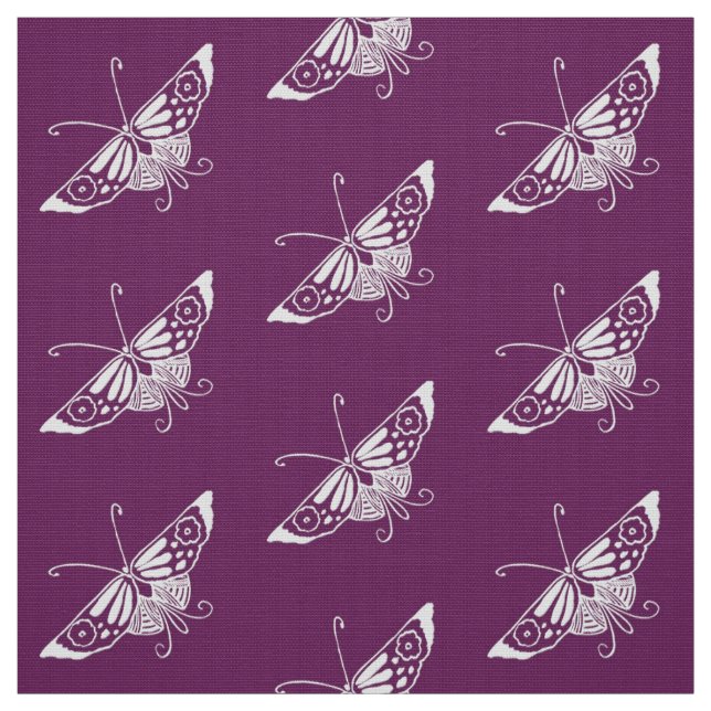 Stilisierter Deko Butterfly, Eggplant Lila Stoff (Muster)