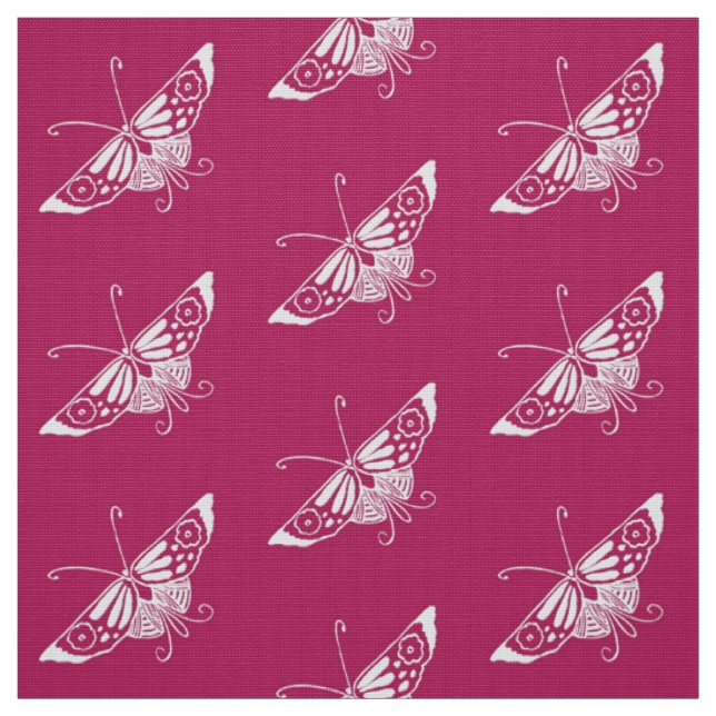 Stilisierter Deko Butterfly, Magenta Stoff (Muster)