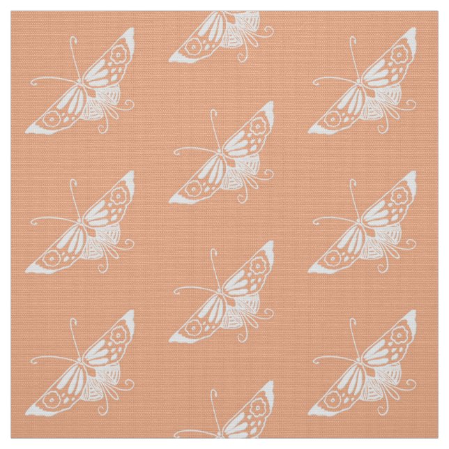 Stilisierter Deko Butterfly, Pastel Peach Stoff (Muster)
