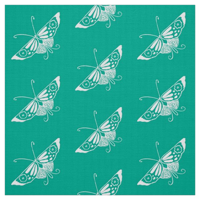 Stilisierter Deko Butterfly, Türkis Stoff (Muster)